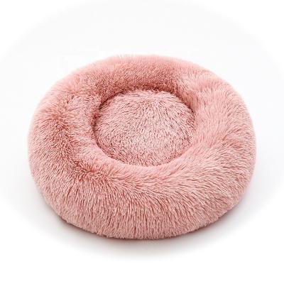 China 2020 New Product Warming Comfortable And Soft Round Furry Dog Bed for sale