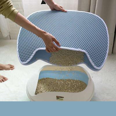 China Durable Pet Cleaning And Grooming Pads Waterproof Cat Litter Mat Double Layer Multicolor Optional Cat Litter Trapper Mat for sale