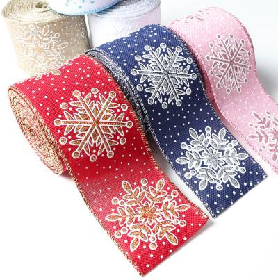 China Free Sample Factory Wholesale High Tenacity Roll Burlap Ribbon As Stock For Christmas Tree Decoration for sale