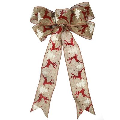 China High Tenacity Bow-knot Style Ribbon Burlap Fabric For Crafts Christmas Decorations For DIY Gift Wrapping for sale