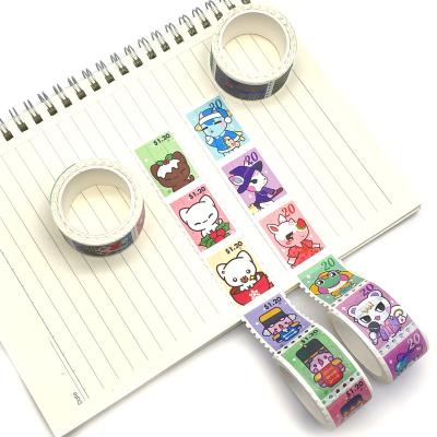 China Vintage Style Waterproof Custom Printed Aluminum Foil Grid Washi Paper Wrapping Tape for sale