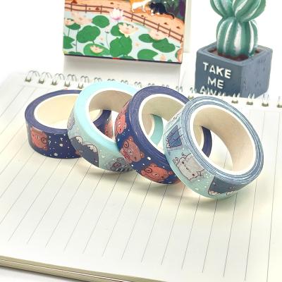 China Waterproof Hot Selling Custom Foil Printing Clear Solid Color Stickers Japan Washi Tape for sale