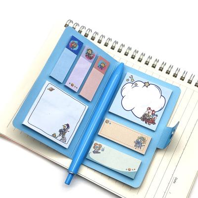 China Custom cute waterproof backing animation style notepad stickers that can be pasted on the wall marker paper for sale