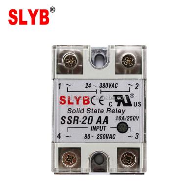 China Fotek Epoxy Type Single Phase Solid State Relay SSR 20AA 80-250VAC Input to 24-380VAC Output by Zhejiang Factory for sale