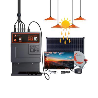 China 12v dc home 3 led bulbs Mini Home Solar Power System with 19 and 24 inch TV for Africa for sale