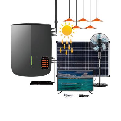 China Sunquest Jua Energy Solar Power Home Kit 80w Off Grid System Solar Powered Home With 24 Inch 12v DC TV for sale