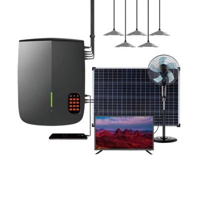 China Home Portable Solar Led Light System Panel 3 And 5 Lamps Mini Complete Solar System With 12w Bulb Pv for sale