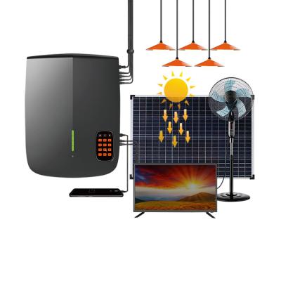 China Portable Home Solar Powered Home Lighting Solar Panel Solar Power System Home Kit with 12v dc 24 inch TV for sale