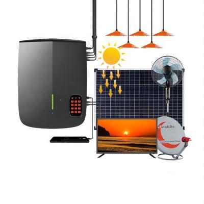 China Home Pay As You Go Solar Lighting Paygo Solar System Home TV Fan Lighting System Household for sale