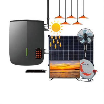 China Home Mobile Home Charging Solar Led Kits Solar Panel Light System Mini Solar System For Africa for sale