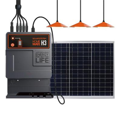 China Home Mobile Home Charging Solar Led Kits 56w Solar Panel Light System Mini Solar System For Africa for sale