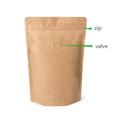 China Food Top Selling Custom Printed One Way Valve Flat Bottom Kraft Paper Coffee Package Bag With Zipper for sale