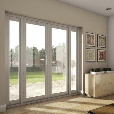 China 2021 New Design White Double Glazed Windproof Aluminum Casement Door for sale