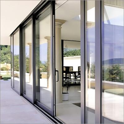 China Sliding Villa Garden Aluminum Alloy Glass Left and Right Sliding Doors for sale