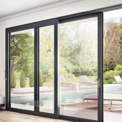 China Waterproof Security Aluminum Alloy Hallmark Aluminum Interior Sliding Glass Door for sale