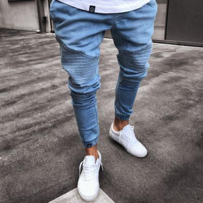 China New Style Men's Daily Pattern Pants Fashion QUICK DRY Polyester Pants Design Ripped Jeans for sale