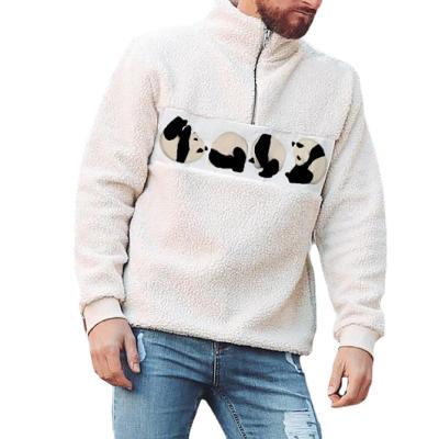 China China Cheapest Hoodie fashion polyester white panda lambswool Anti-wrinkle factory no drawstring hoodie for sale