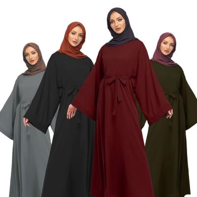 China Feel Competitive Price Middle East Dubai Long Dress Comfortable Soild Color Scarf Women Muslim Hijab Dresses for sale