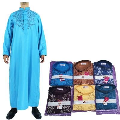 China New Design Muslimische Kleidung Fashion Polyester Thobe Mens Comfortable Abaya Drop Blue Muslim Islamic Clothing for sale