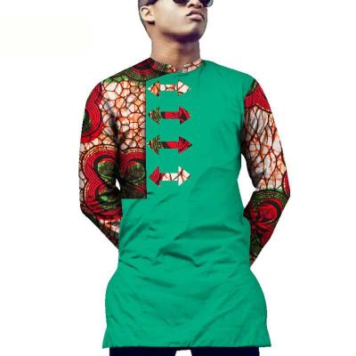 China New Fashion Clothing Cotton Long Sleeve Dashiki Comfortable Stylish African Dashiki African Shirt Outfit for sale