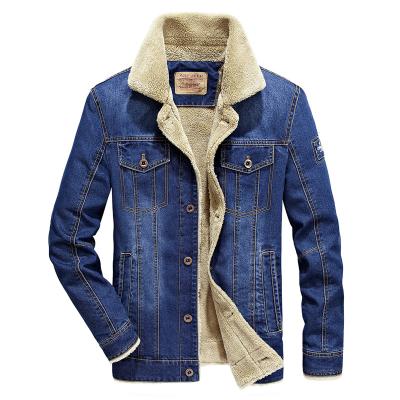 China QUICK DRY Woolen Turn-Down Collar Jacket Denim Jeans Man Liner Winter Single Breasted Coat Thicken Tracksuit Fashion Men Warmer Clothing for sale