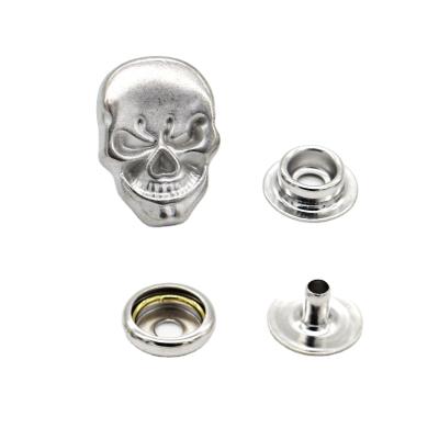 China New arrived 1/4 nickel free in the line of skull head 24 snap set metal button nickel plate for sale