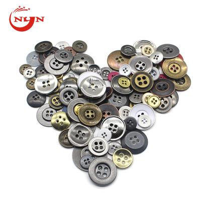 China High Quality Silver Alloy 4 Hole Clothing Accessories Anti Metal Sewing Buttons for sale