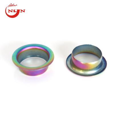 China Clothing Accessories Fashion Rainbow Colors Metal Fastener Supplies Grommets Curtain Grommets For Clothing Shoe for sale