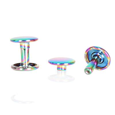 China New Arrival Nickel Free Rainbow Round Double Dome Cap Rivet Studs Snap Fastener Studs for sale