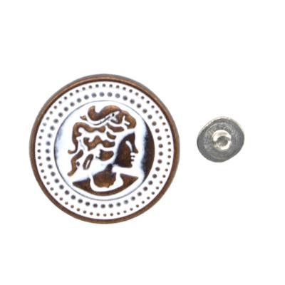 China New Design Button Concho 29mm Nickel Free Antique White for sale