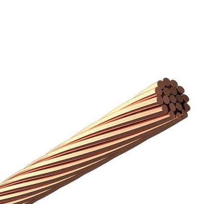 China Hard Pulled Bare Copper Conductor High Voltage Aerial Copper Conductor Ground Wire for sale