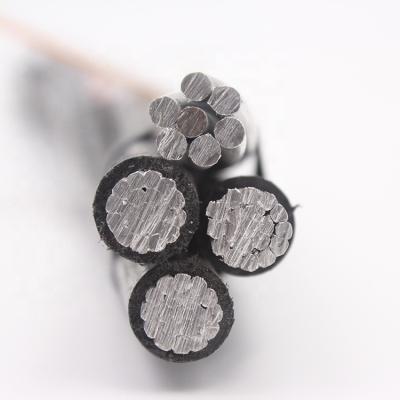 China Overhead 2*4/0AWG+1*2/0AWG 10kv core aluminum steel xlpe insulated power cable ABC for sale