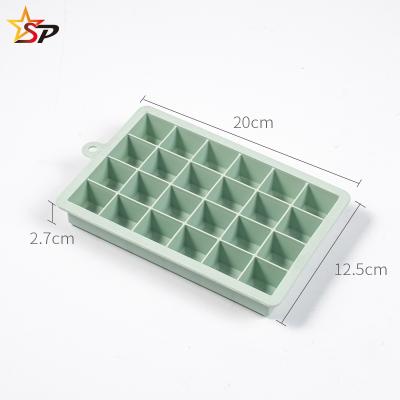 China Viable Hot Selling 24 Grids Ice Cream Tools Ice Cubes Tray Silicone Ice Cube Container for sale