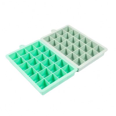 China Sustainable Food Grade 24 Cavities Ice Cube Trays Molds Silicone Ice Tray For Whiskey Ice Grid Tray for sale