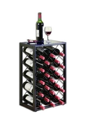 China Tipo vertical único 32 estante del vino del piso de la botella con la sobremesa de cristal en venta