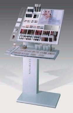 China Cosmetic organizer floor Custom Acrylic Displays With MDF frame with PU coating for sale