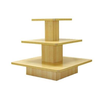 China ODM / OEM  Three Tiers Wood Floor Display Stands /  Wood Table for sale