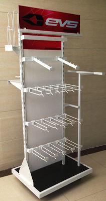 China Supermarket magazine Floor standing POS Metal Shelf Rack With Hook for sale