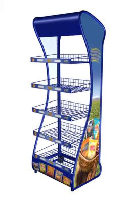 China Modern Single Sided Supermarket Wire Metal Display Rack Floor Standing for sale