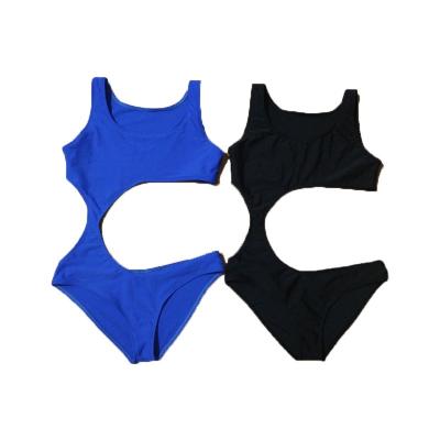 China 2018 Wholesales Cute Black Anti-UV One Piece Hollow Out Sexy Swimsuit For Women With Low MOQ China for sale