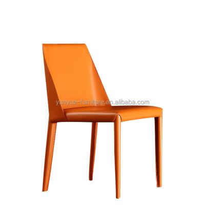 China Extendable Industrial Modern Simple Back Chair Household Style Leather Dining Chair for sale