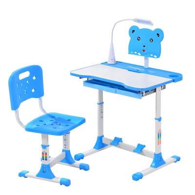 China Modern Height Adjustable Kids Table And Chair Large Storage Kids Study Desk Kids Study Table With Led Storage Drawer for sale