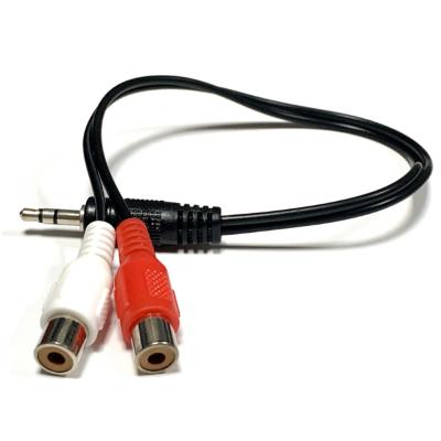 China Car Stereo 3.5mm Male To RCA Female Cable 0.3 Mplate With Nickel 3.5mm JACK Audio Cable for sale