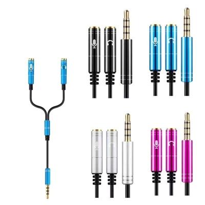 China High quality double splitter 3.5MM line of 3.5 one couple point two earphone car two in one audio cable for sale