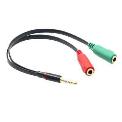 China Car Stereo Audio Y-splitter Cable Red And Green 3.5mm One-to-Two To Audio Cable for sale