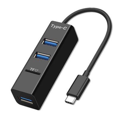 China Factory Wholesale Black USB HUB Type C to 3 Port USB Splitter with Flash TF Card Reader USB Drive Type C HUB to 3 Port USB Splitter with USB Drive TF card for sale