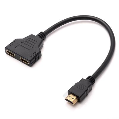 China Computer Factory Price HDTV Male To Dual Female HDTV 2 HD MI Splitter Adapter Cable For HD TV 1 In 2 for sale