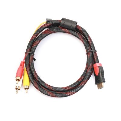 China Car RCA Audio Cable For HDTV-Compatible TV DVD Set-Box Laptop 1.5m To Video 3RCA AV Audio Cable for sale