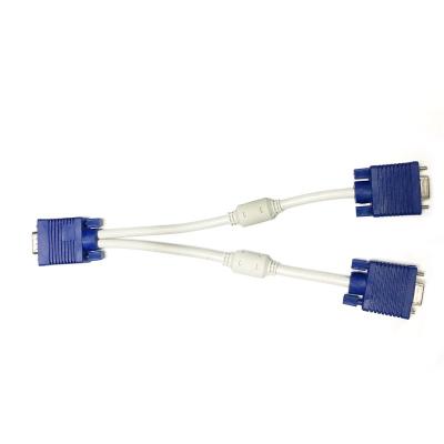 China Computer VGA Male To 2 Female Extension Cable VGA 1 To 2 Y Splitter Cable VGA Cable For Other Home Audio for sale