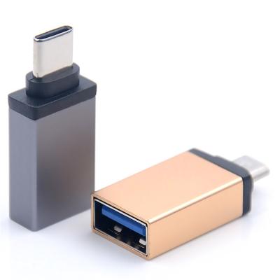 China Durable Mobile Phone Computer Metal Alloy Shell OTG Adapter Type C to USB 3.0 Male to Female Adapter for Mobile Phone Computer for sale